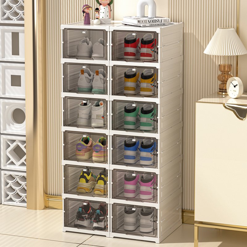 Modern Clear Acrylic Shoe Storage Box Customizable Stackable Transparent Shoe Box Organizer for Big Shoes