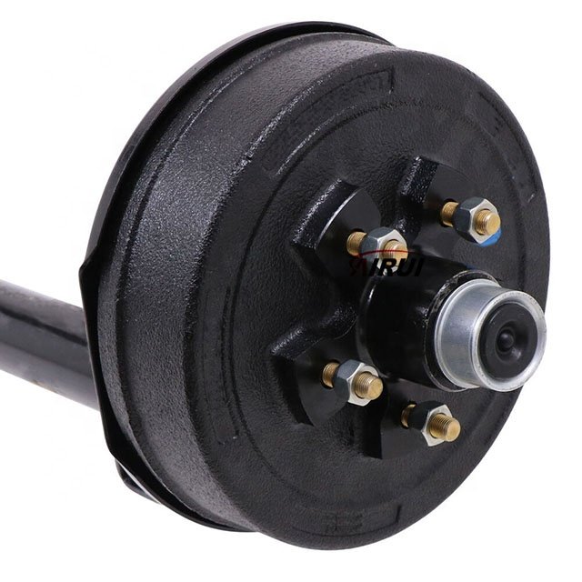 3500 lb Light Duty Single Axle Trailer with Brake Drum - 3.5k Capacity - 5 Lug , 95/80 Hub Face/Spring Center