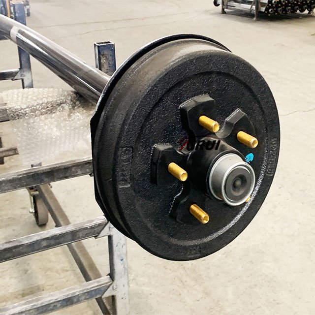 3500 lb Light Duty Single Axle Trailer with Brake Drum - 3.5k Capacity - 5 Lug , 95/80 Hub Face/Spring Center