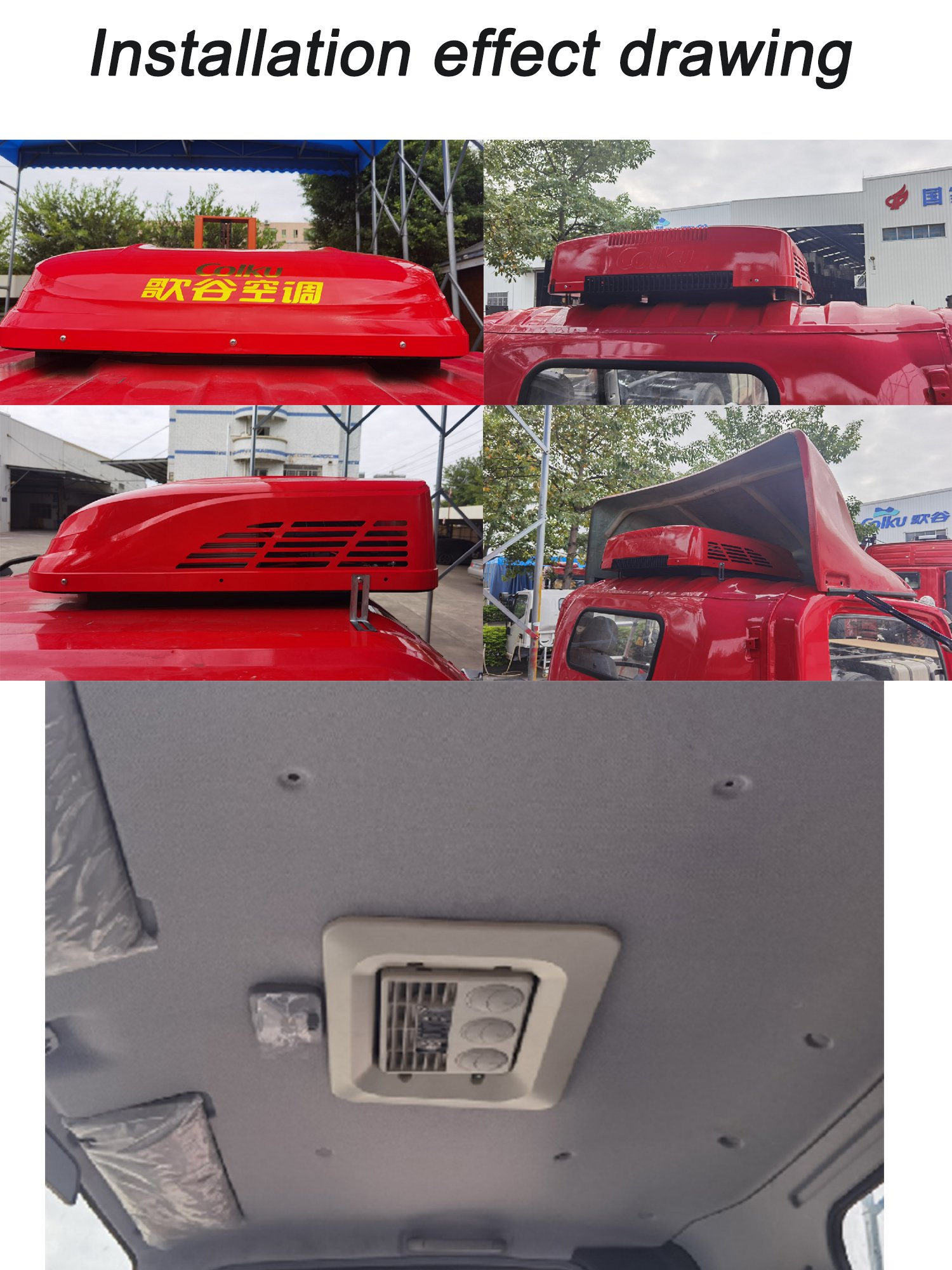 All in One Electrical Rooftop Mounted Car Ac Unit 12V air Conditioner Parking Cooler for Truck Use
