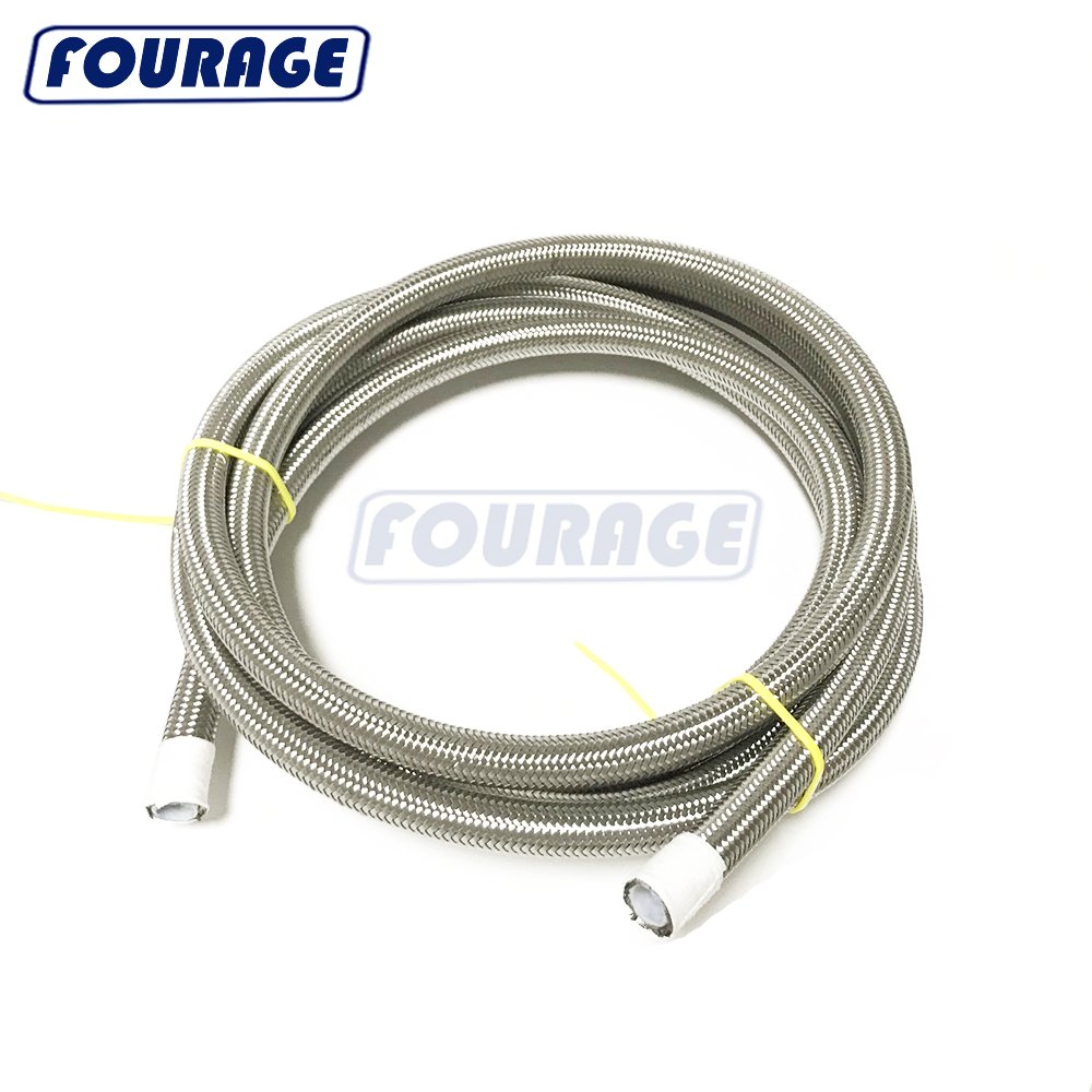 Fourage High Pressure Stainless Steel Braided PTFE Hose Fuel Line for E85 Brake Fuel System