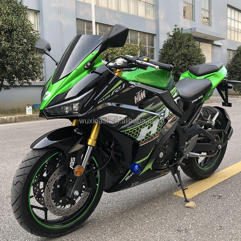 Brand New V6 Electric Racing Motorcycle High Speed 70~180KM/H 8000W Power 72V Voltage with LCD Instrument and LED Lights