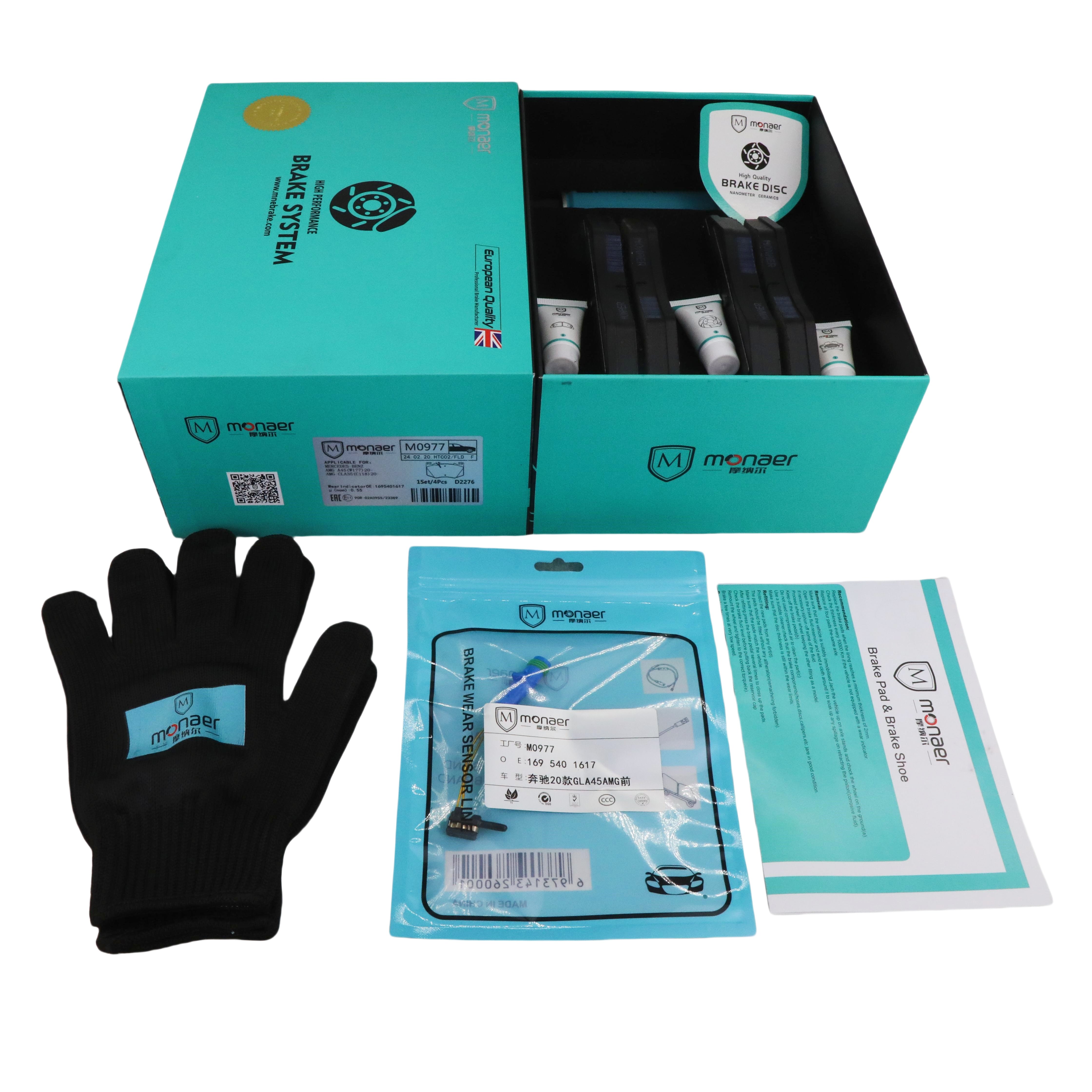 D2276 Brake Pad Manufacturer Monaer M0977 High End Ceramic Brake Pads No Sound No Dust
