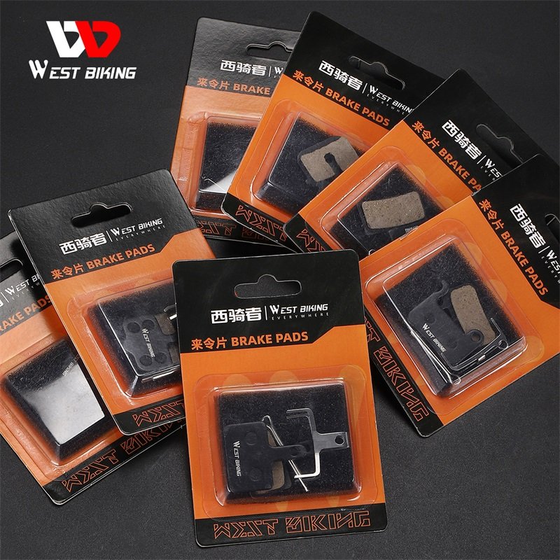 WEST BIKING Custom Wholesale MTB Mountain Bicycle Disc Brake Pads Wear-Resistant Low Noise Bike Resin Semi-Metallic Brake Pad