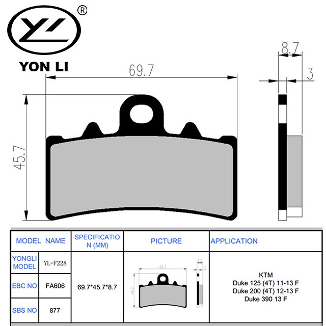 Wholesale New Condition Brake Pads Spare Parts for KTM Duke 390 Motorcycles