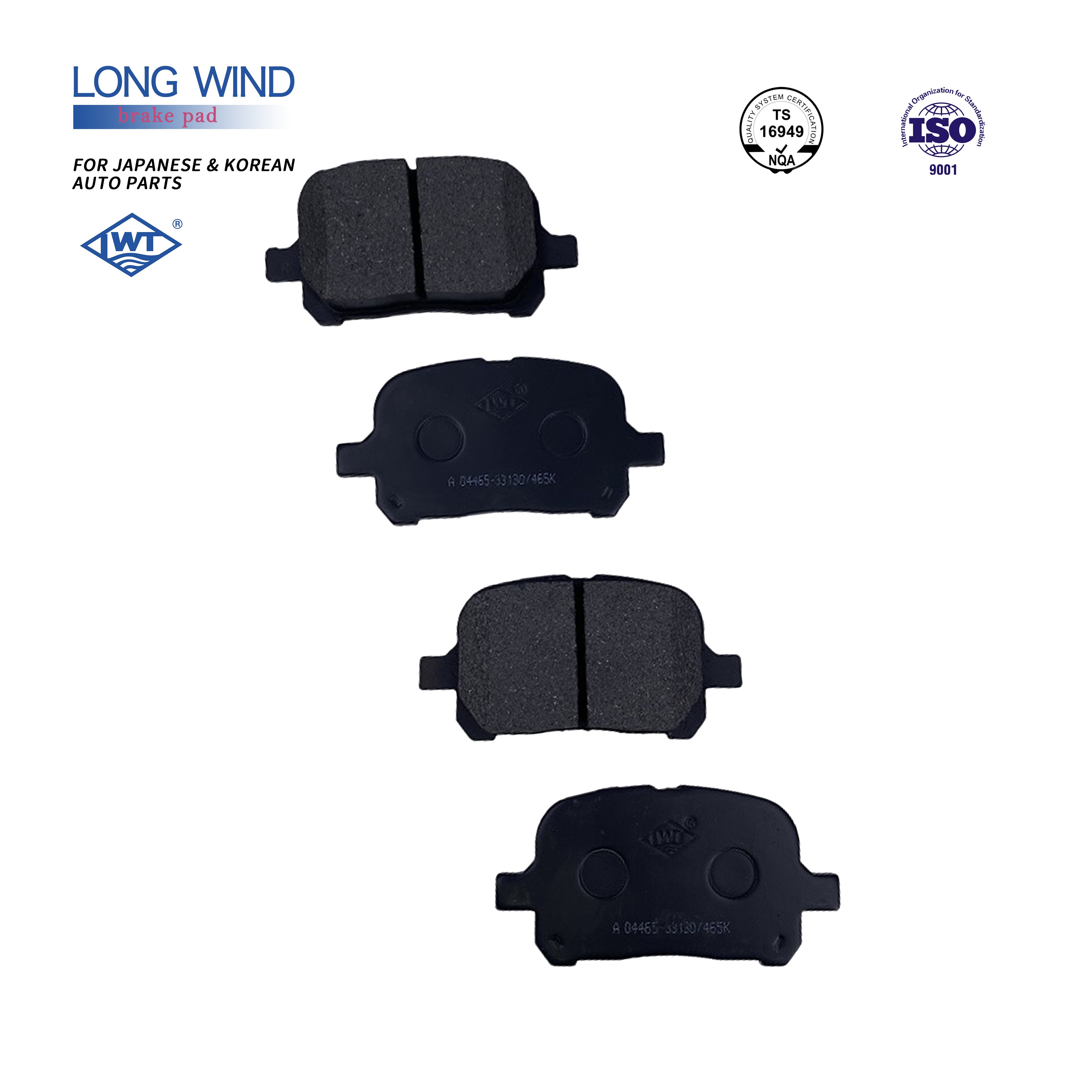 LWT Spare Parts Ceramic Semi-Metal Brake Pads for toyota 04465-33130 CAMRY 2001-2003 MCV10 SXV10 MCV10 MCV20