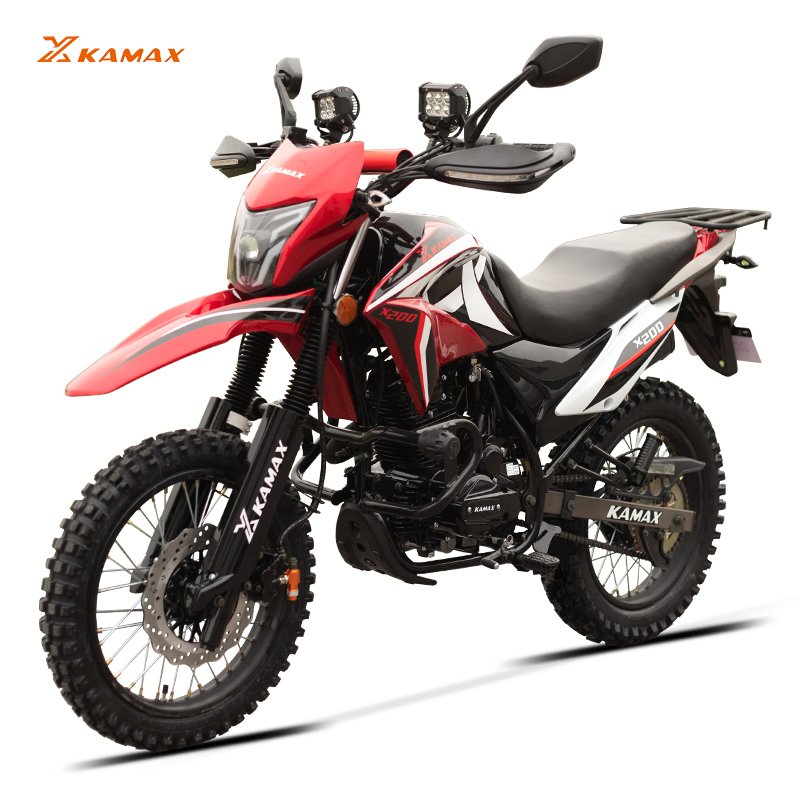 KAMAX 200cc Off-Road Motor Cross Gas Powered Brushless Motor Dirt Bike Disc Brake Rough Roads