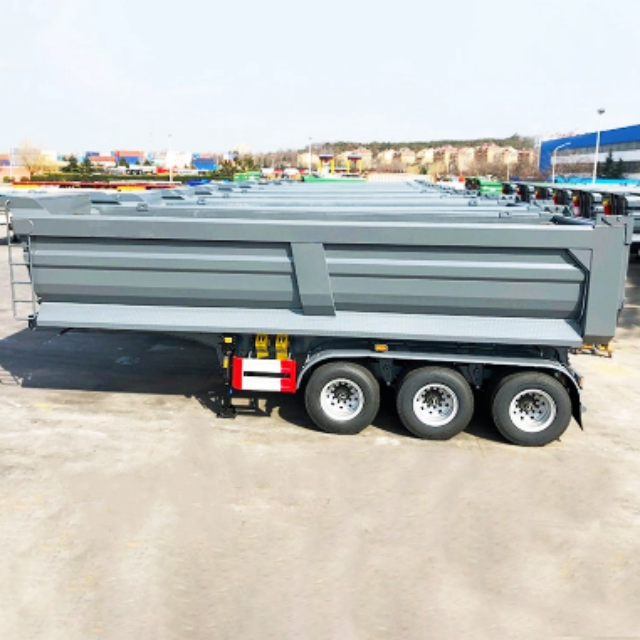 Customized U Shape 40 Cubic 3 Axles 4 Axles End Quick Flip Unloading Hydraulic Tipper Rear Dump Semi Trailer
