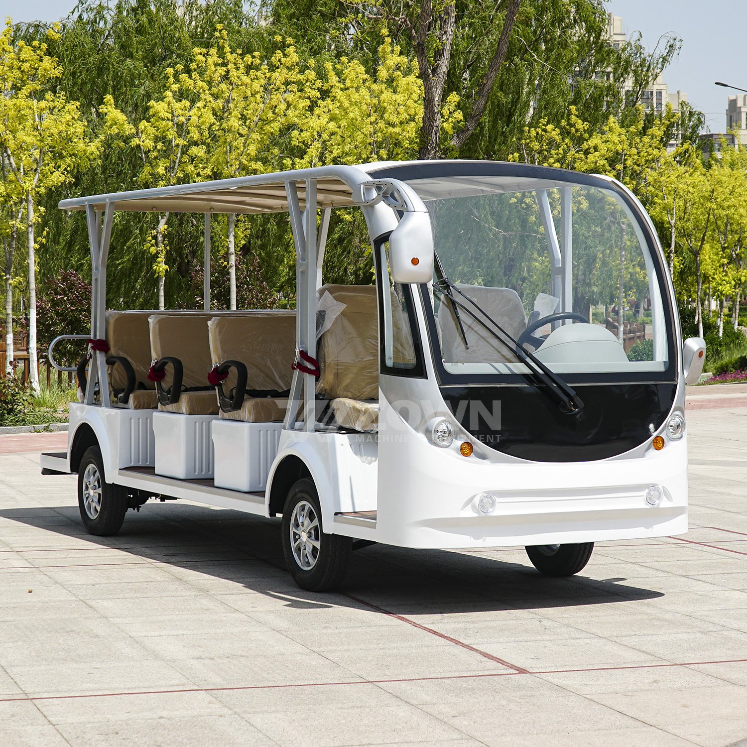 Factory Direct Sale Tour Car Sightseeing Car 23 Seaters Electric Shuttle Bus