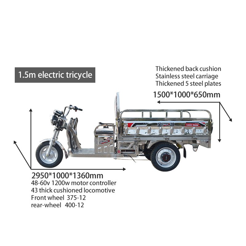 Electric Tricycle Stainless Steel Car Frame Motor Controller Differential Modification Complete Coastal Region 1.5m 48-60v1000w