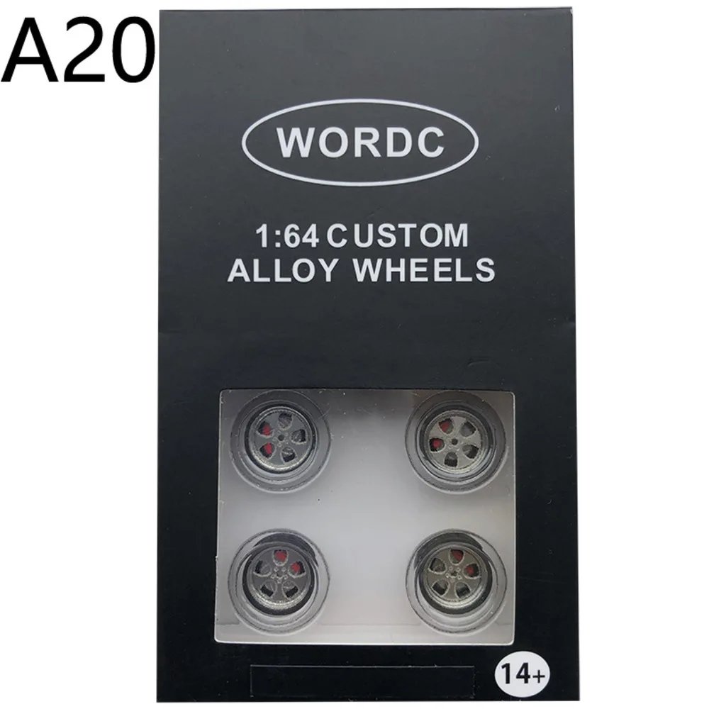 Wholesale 11mm 1:64 DIecast Alloy Car Modified Wheel Caliper Hub with Brake Disc Rubber Tire Parts