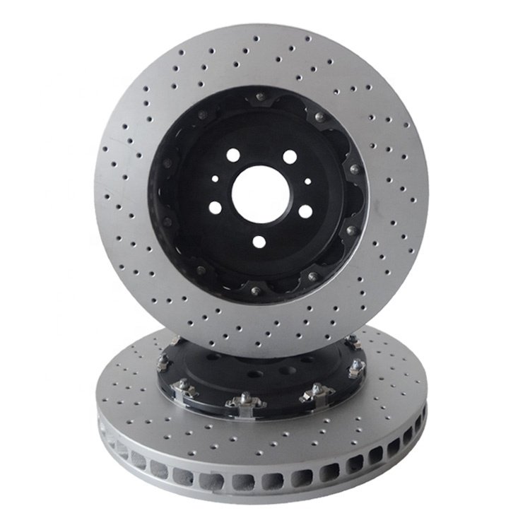 8E0615301AB for Audi RS4 A4 Pair Set of 2 Front Brake Disc Rotors Drilled Floated 365mm