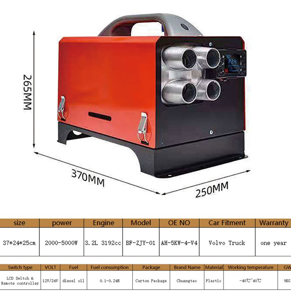 Hot Sale Factory Direct JP Digital Control New 12V Diesel Air Parking Heaters Parking Heater Water