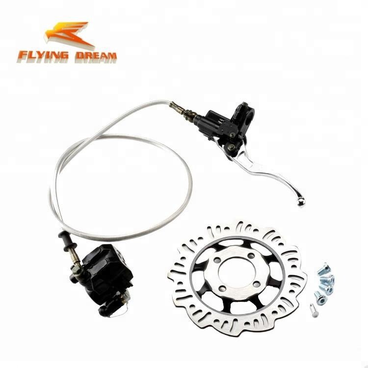 Pit Bike Single Piston Front Brake Assemble with Wave Disc Dirt Bike Twin Piston Rear Brake Setup