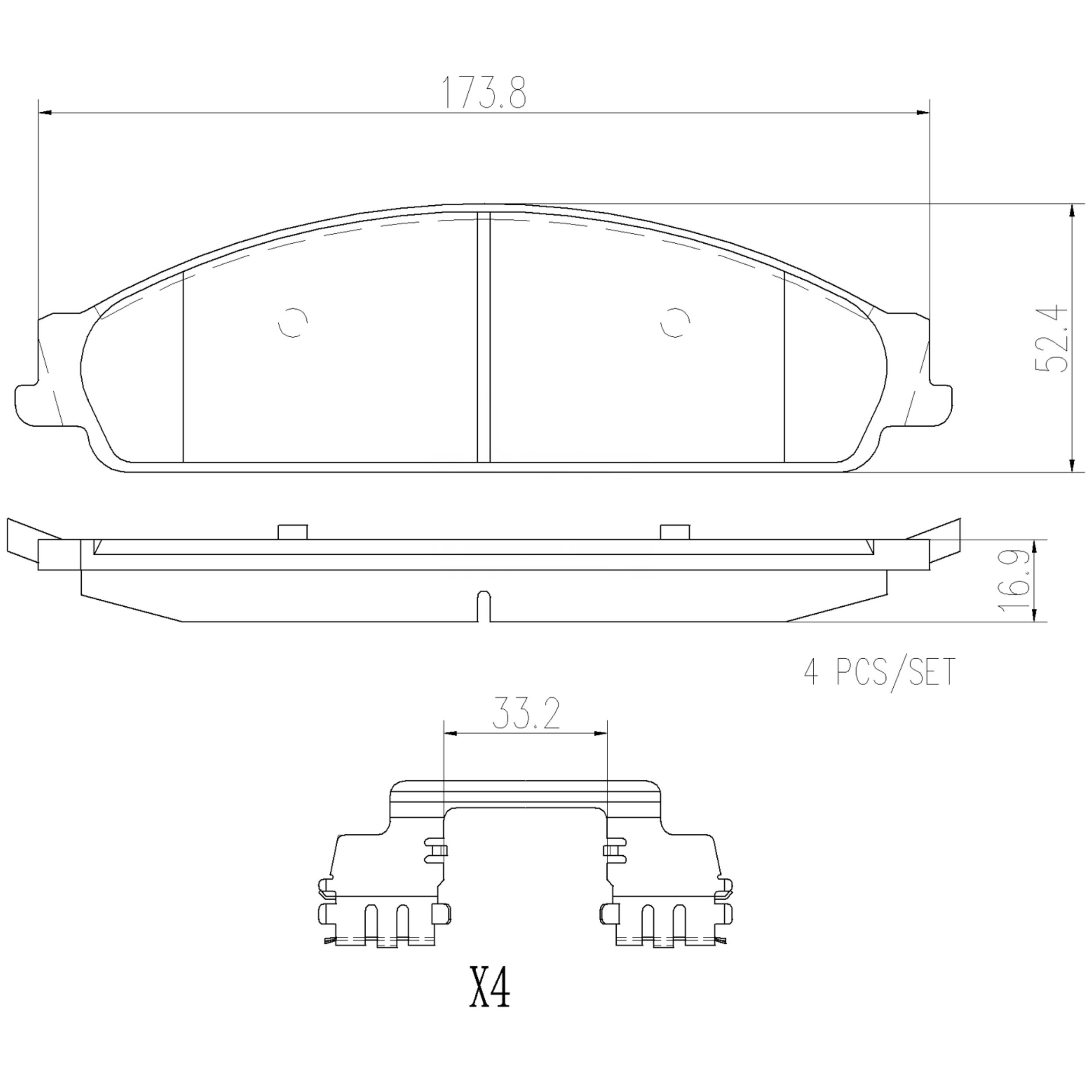 High Performance Factory Auto Parts Brake Pads (Pastillas De Freno) OEM Disc D1070 Is Front/Rear Axle Brake for FORD