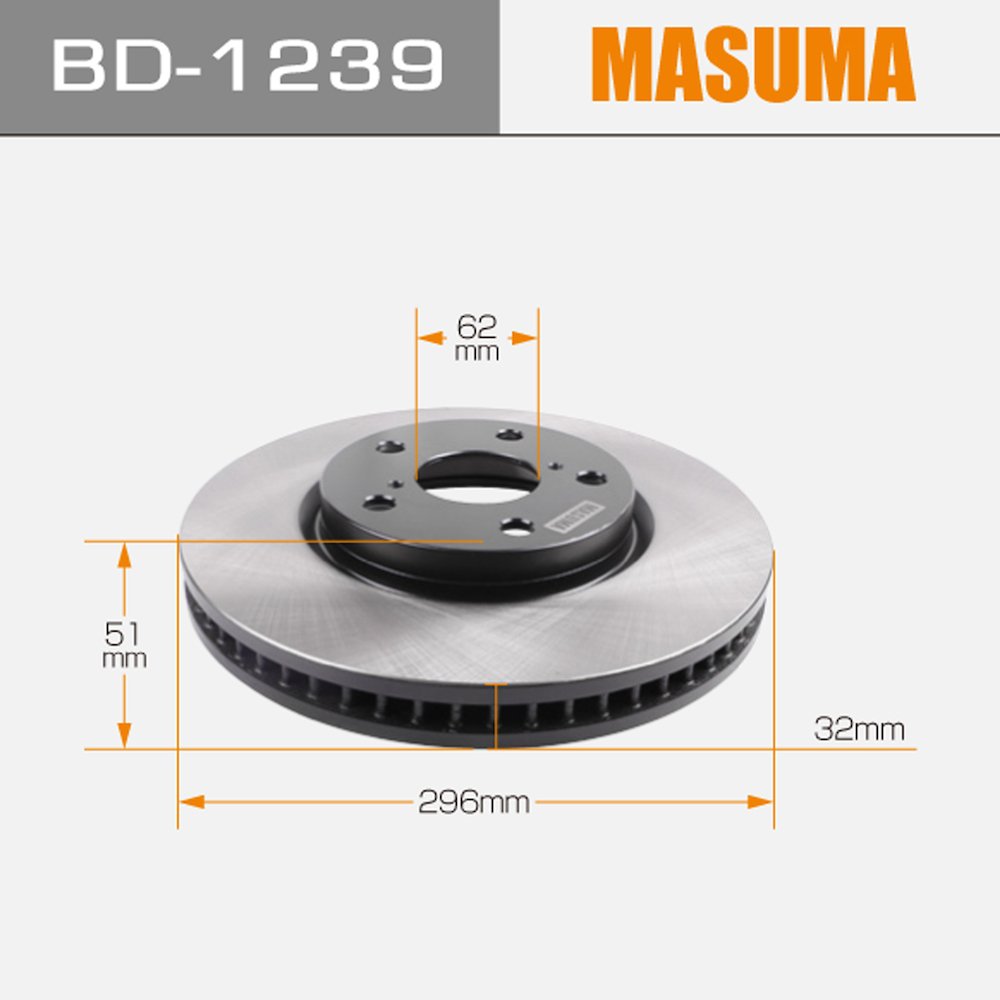 BD-1239 MASUMA 1pc Front Right Auto Car Brake Disc 43512-30320