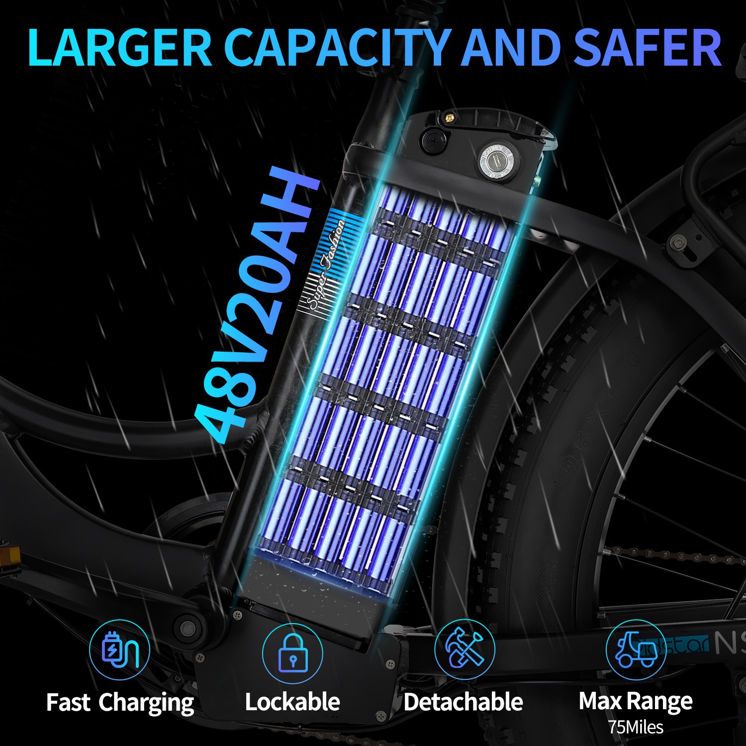 Delivery E-bike 1500W 48V Electric Folding Bike 26-inch Fat Tire Alloy 7-speed Gears 20ah Electronic Lithium Battery Matt Black