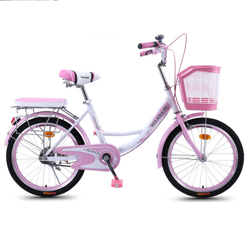 26 Inch Single Speed City Bicycle With Basket With Lady Ladies Pink Bike for Women