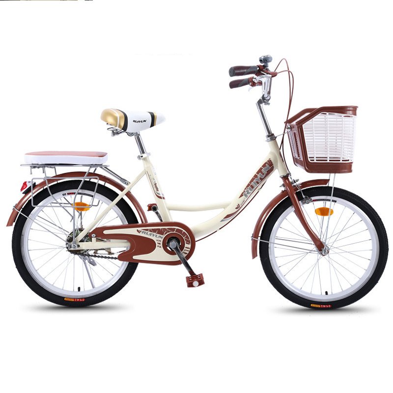 26 Inch Single Speed City Bicycle With Basket With Lady Ladies Pink Bike for Women