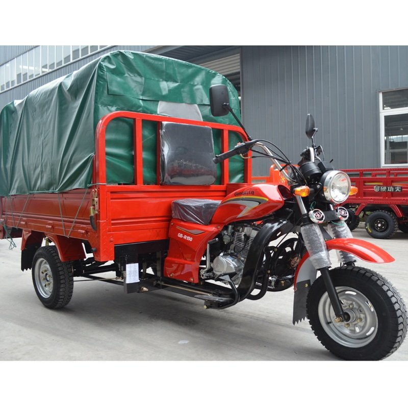 150cc Cheap Cargo Tricycle With Tarpaulin / Three Wheel Motorcycle With Rain-proof Awning