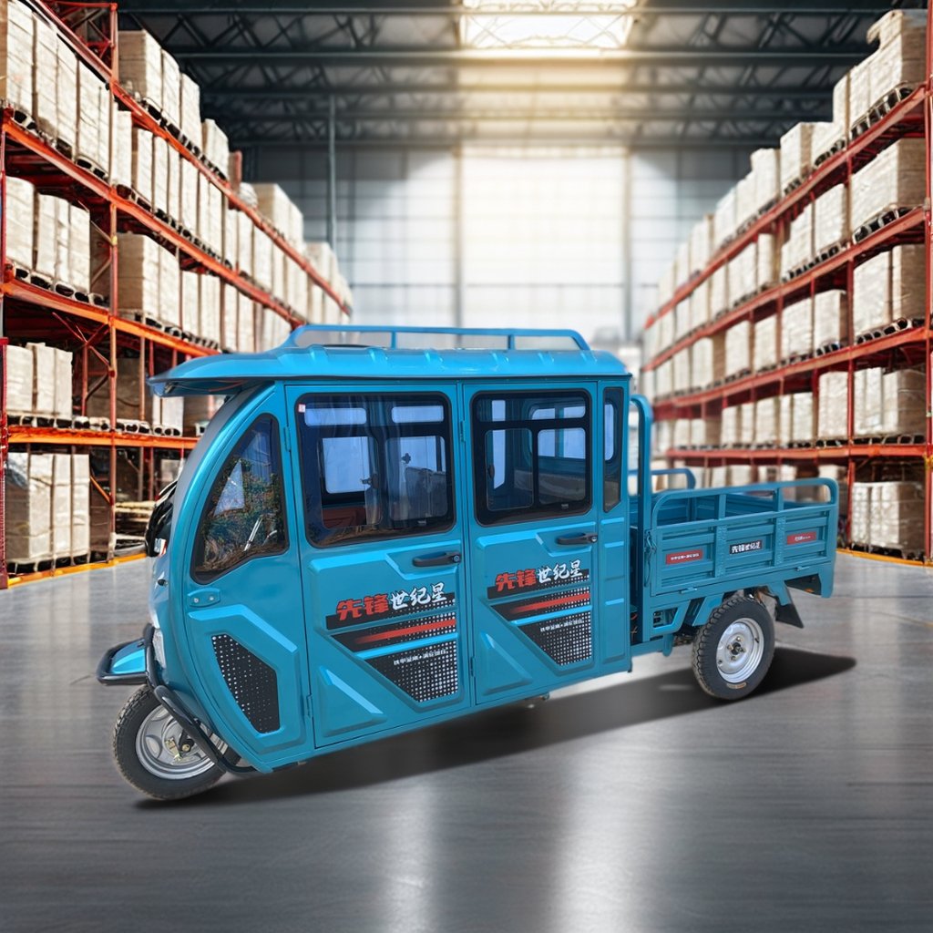 Electric Tricycle Factory Customized 4 Doors Electric for Cargo Tricycle with Enclosed Spacious Operator Cab