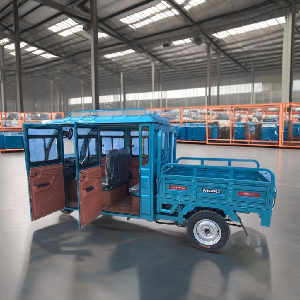 Electric Tricycle Factory Customized 4 Doors Electric for Cargo Tricycle with Enclosed Spacious Operator Cab