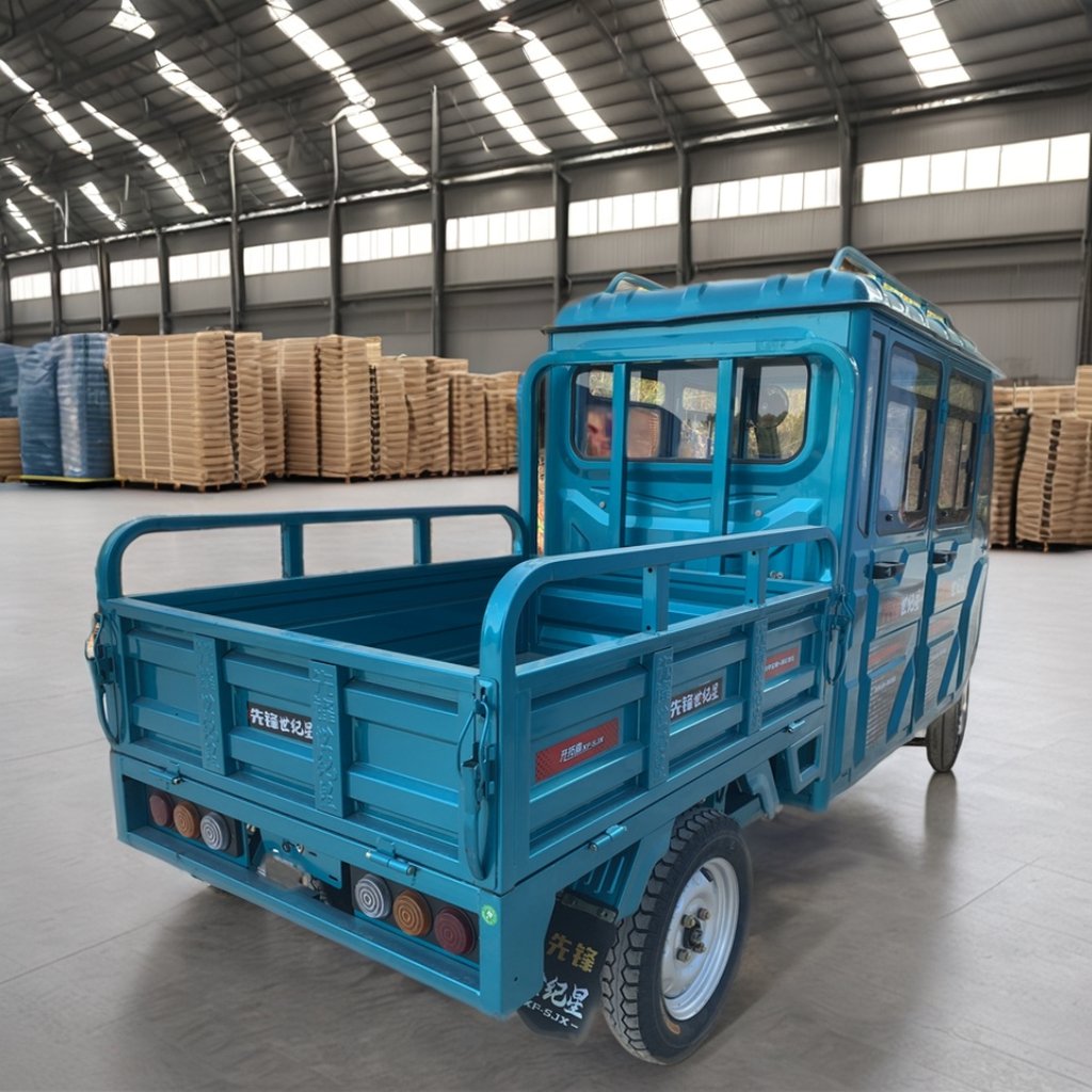 Electric Tricycle Factory Customized 4 Doors Electric for Cargo Tricycle with Enclosed Spacious Operator Cab
