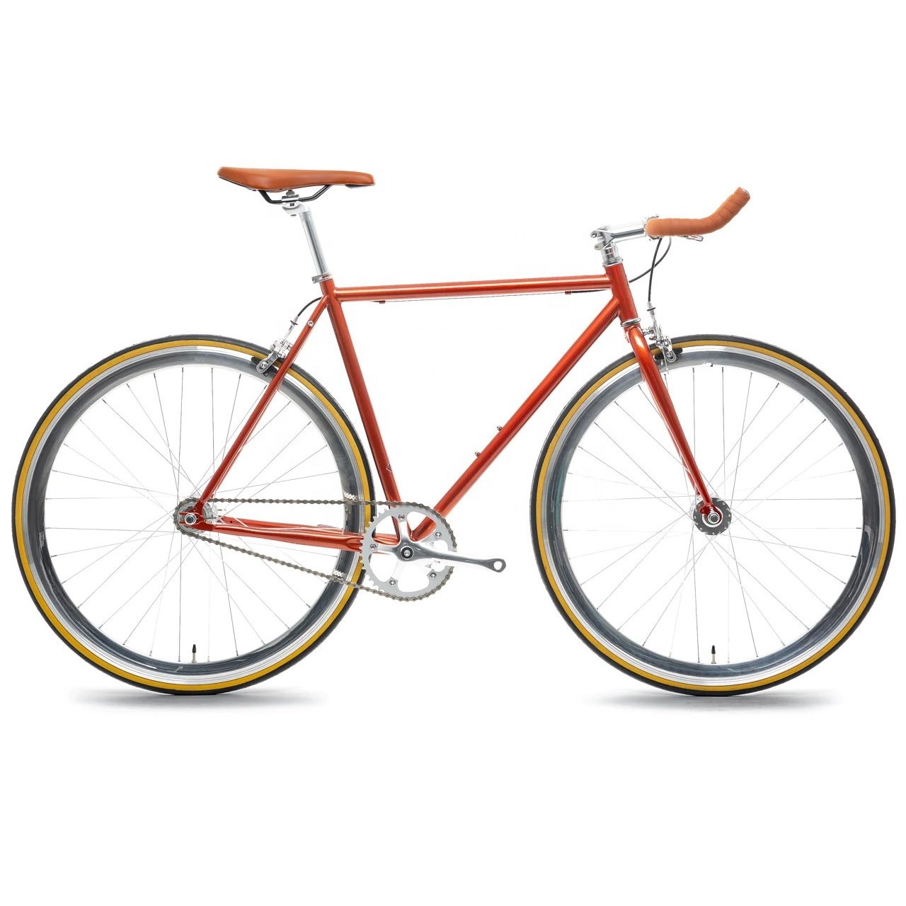 Colorful Fixed Gear Bike Men Bullhorn Handlebar Fixie Gear Bicycle Steel Frame Single Speed Road Handlebar Fixie Bike Fixed Gear