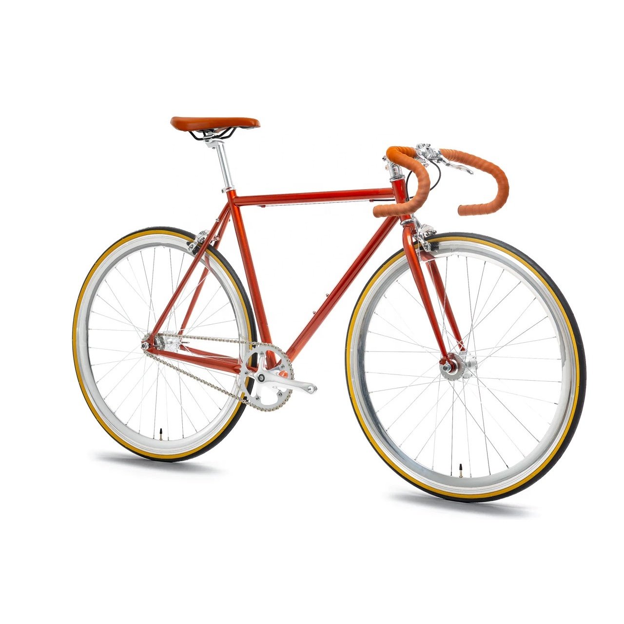 Colorful Fixed Gear Bike Men Bullhorn Handlebar Fixie Gear Bicycle Steel Frame Single Speed Road Handlebar Fixie Bike Fixed Gear