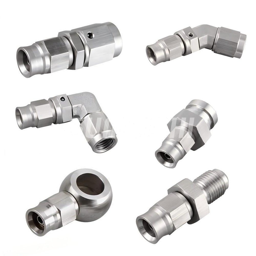 SUMEICHI Auto Parts Stainless Steel Straight 45/90 Degree AN3 AN4 Male Flare to 1/8" NPT Brake Line Hose Fitting