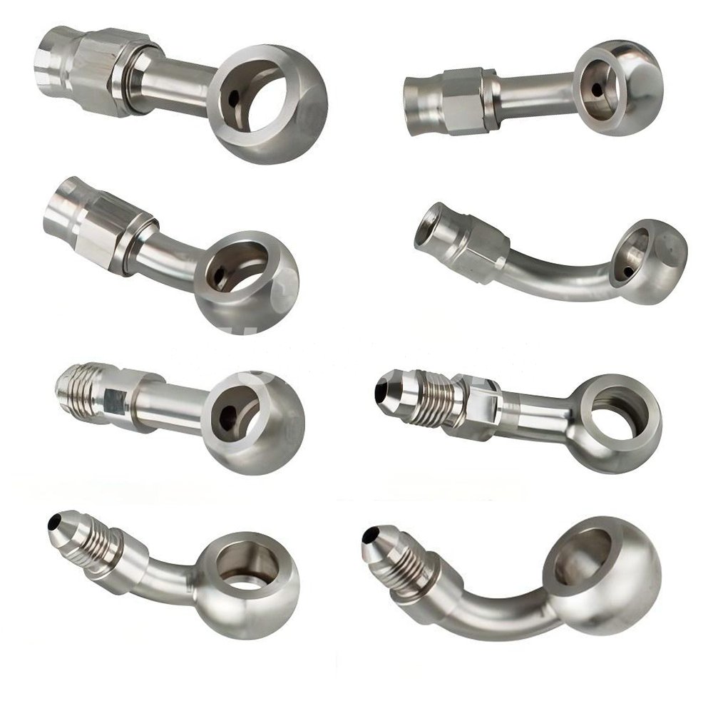 SUMEICHI Auto Parts Stainless Steel Straight 45/90 Degree AN3 AN4 Male Flare to 1/8" NPT Brake Line Hose Fitting
