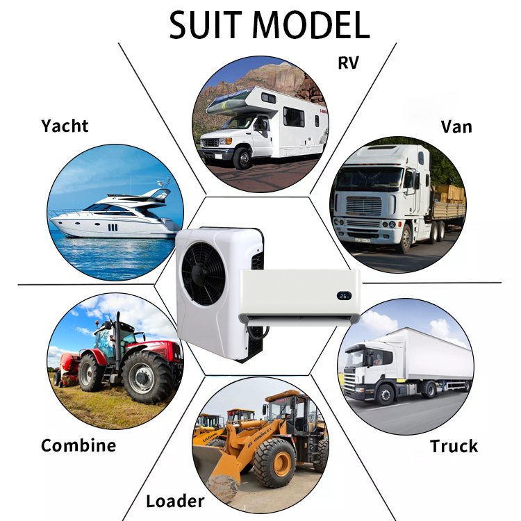 Wholesale New Design 24V Truck Parking Inverter Air Conditioner Popular 12V Portable Auto AC with Discount