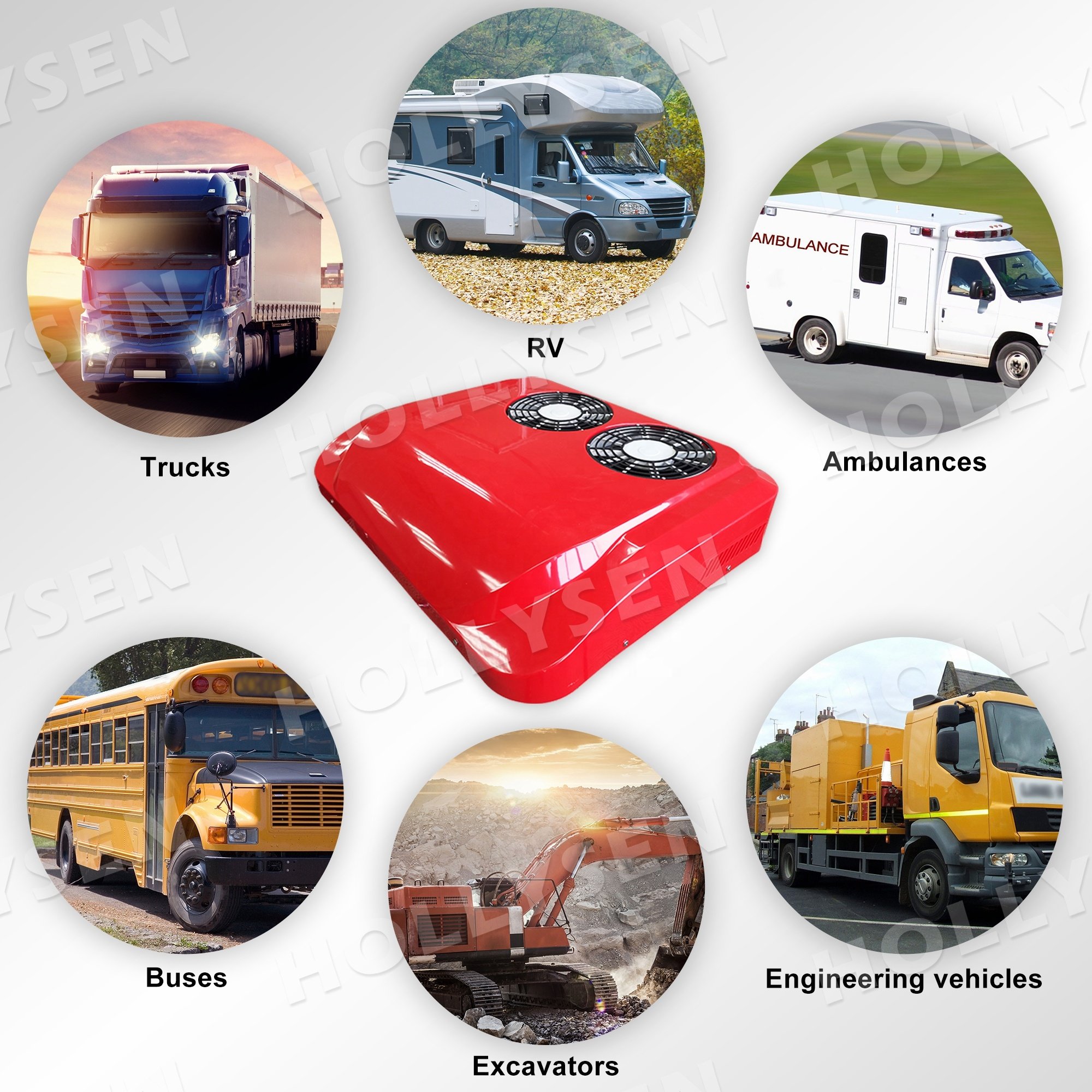 Chinese Factory Parking Air Cooler Conditioner, Air Conditioning System for Recreational Diesel Vehicle Conditioner 24V Air