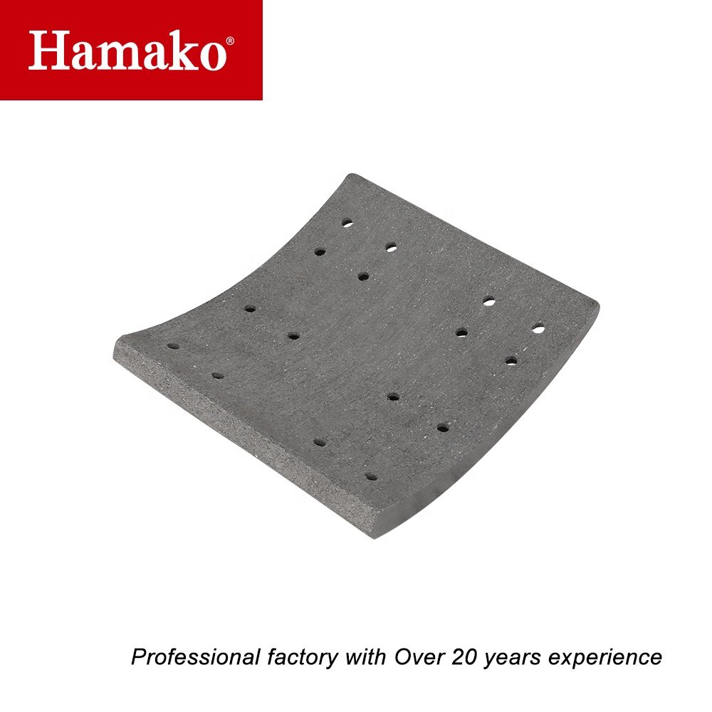 Hamako Auto Parts 19036 19037 York Fuwa 13T Sinotruck 4515 Brake Lining for Truck Mack Frauhauf Meritor SAF Steyr