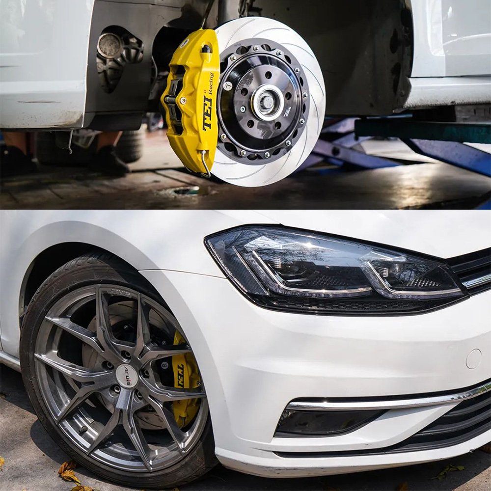Front Big Brake Kit P40NS 4 Piston Caliper With 330*28 mm Rotor BBK Auto Brake System for Volkswagen Golf 7 17 Inch Car Rim
