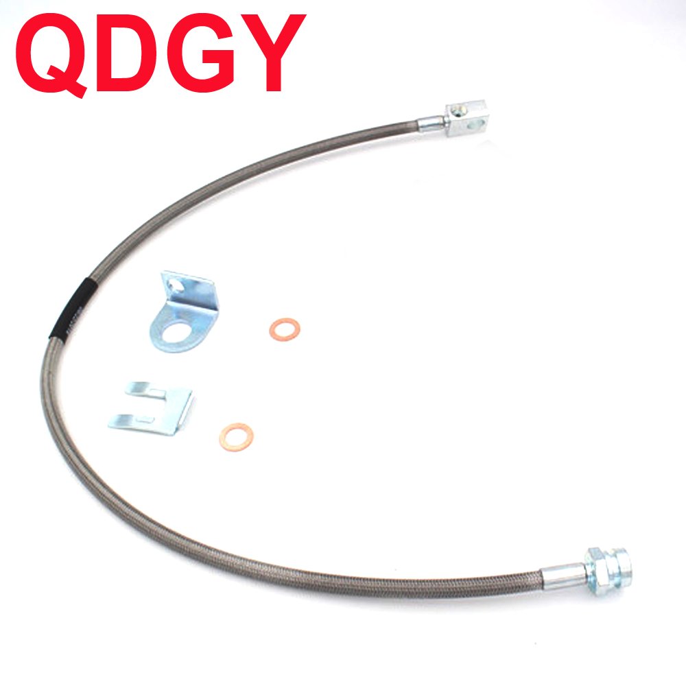 Jeep Land Rover Compatible Auto Racing Brake System Parts-Stainless Steel Braided PTFE Hydraulic Brake Line Hose Assembly Front