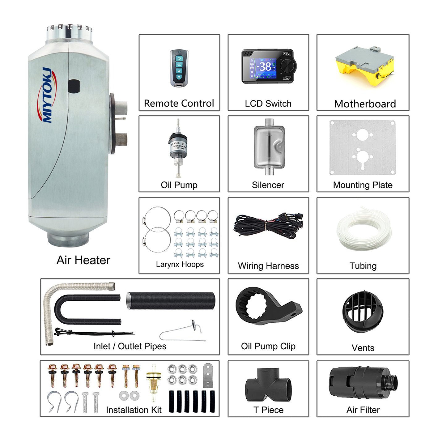 5KW 12V 24V Fast Heating Diesel Parking Air Heater for Truck Boat Caravan Car