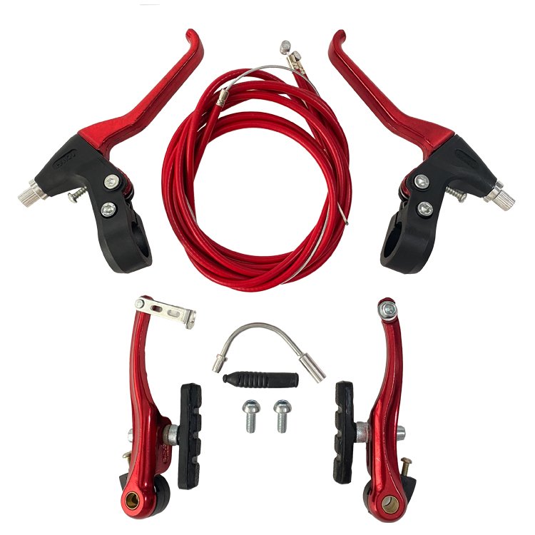 Alloy v Brake Set for Kids' BMX & Mountain Bike Includes Disc Brake System and Caliper Brake Components Made of Aluminum Alloy