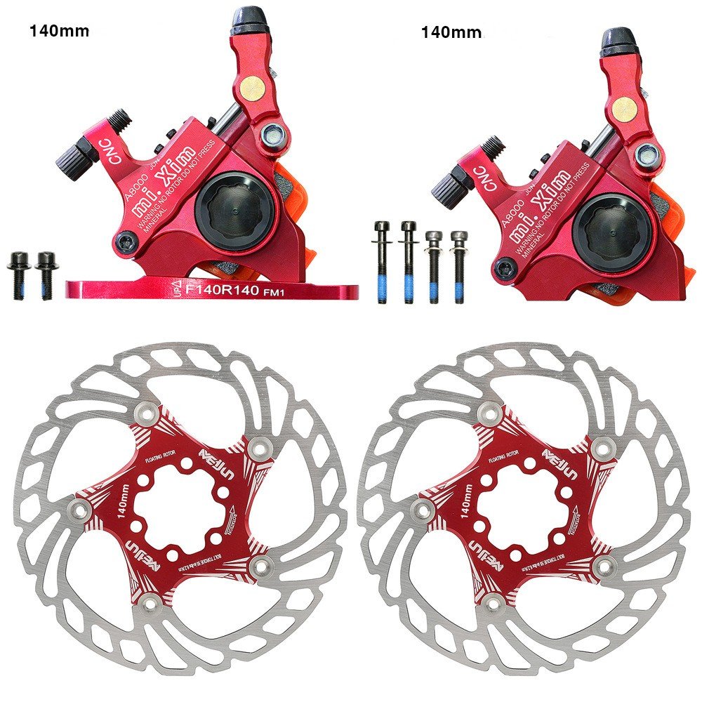 MIXIM Hydraulic Disc Brake Road Bike Brake Caliper Front and Rear 140mm 160mm Rotor MTB Bike Modification 2 Piston Line Pulling
