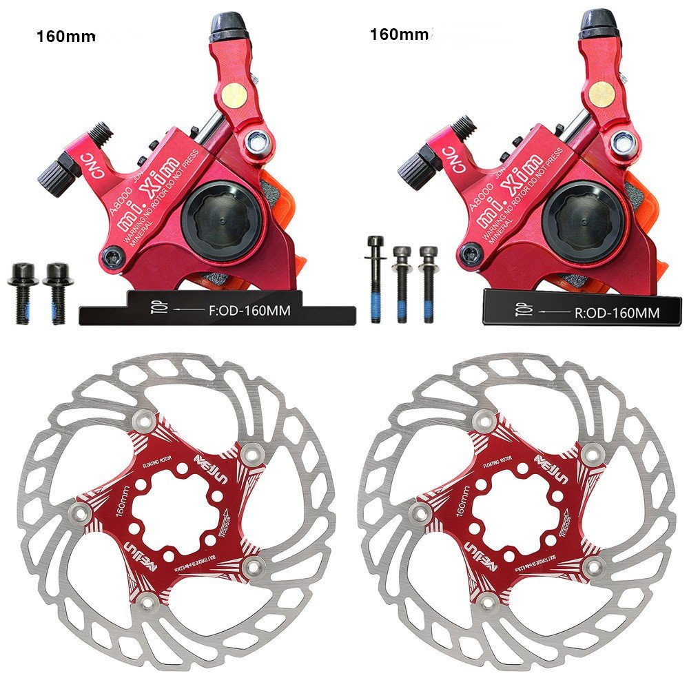 MIXIM Hydraulic Disc Brake Road Bike Brake Caliper Front and Rear 140mm 160mm Rotor MTB Bike Modification 2 Piston Line Pulling