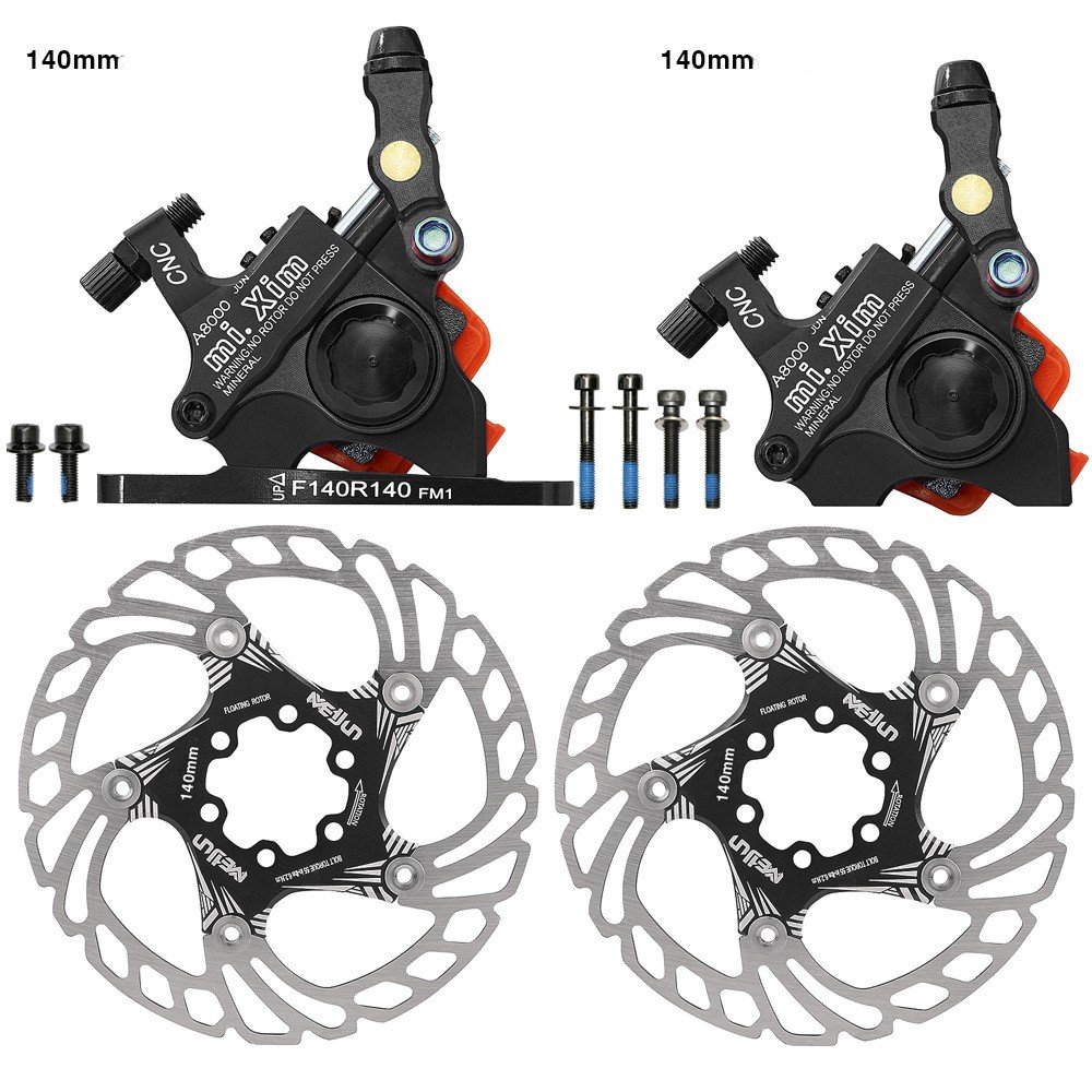 MIXIM Hydraulic Disc Brake Road Bike Brake Caliper Front and Rear 140mm 160mm Rotor MTB Bike Modification 2 Piston Line Pulling