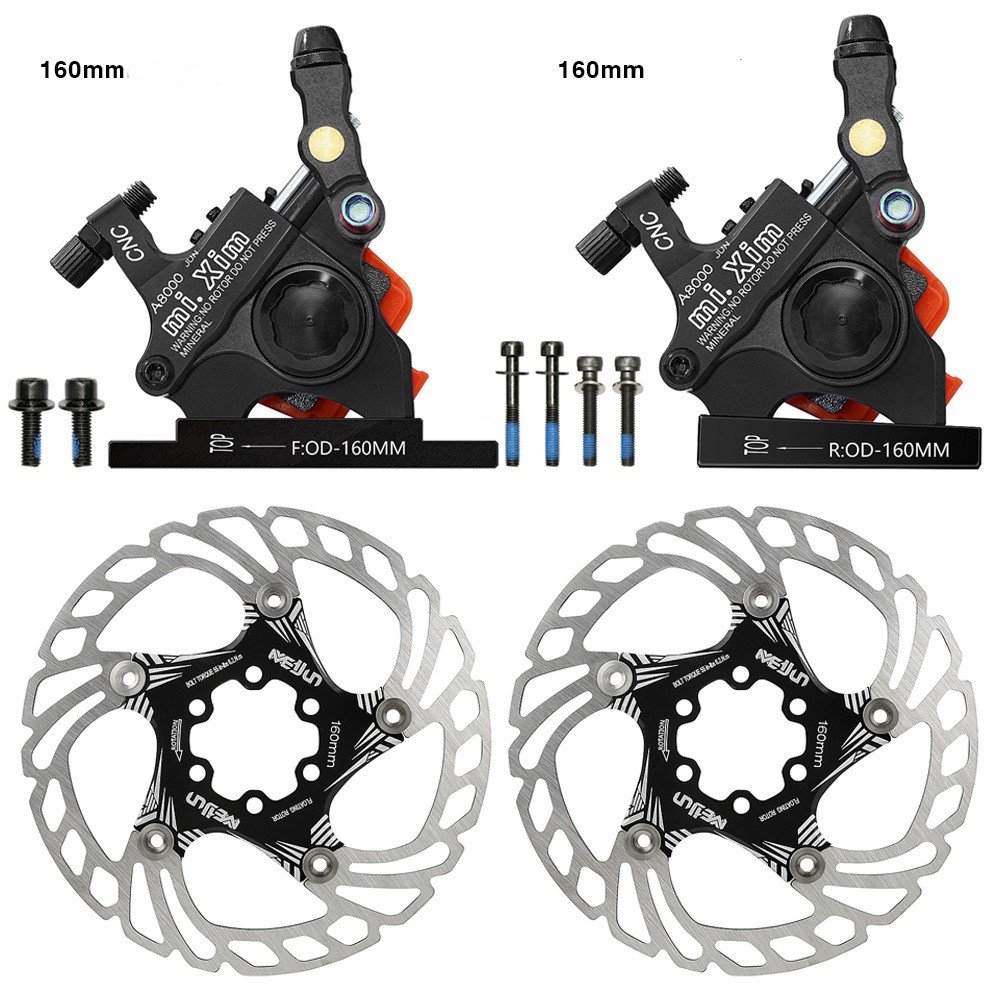 MIXIM Hydraulic Disc Brake Road Bike Brake Caliper Front and Rear 140mm 160mm Rotor MTB Bike Modification 2 Piston Line Pulling
