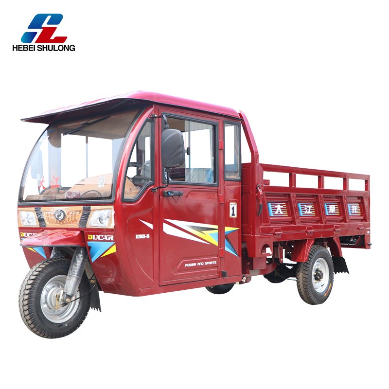 200cc Engine Open Cab Motorized Motorcycle Semi-Closed Gasoline for Cargo Use