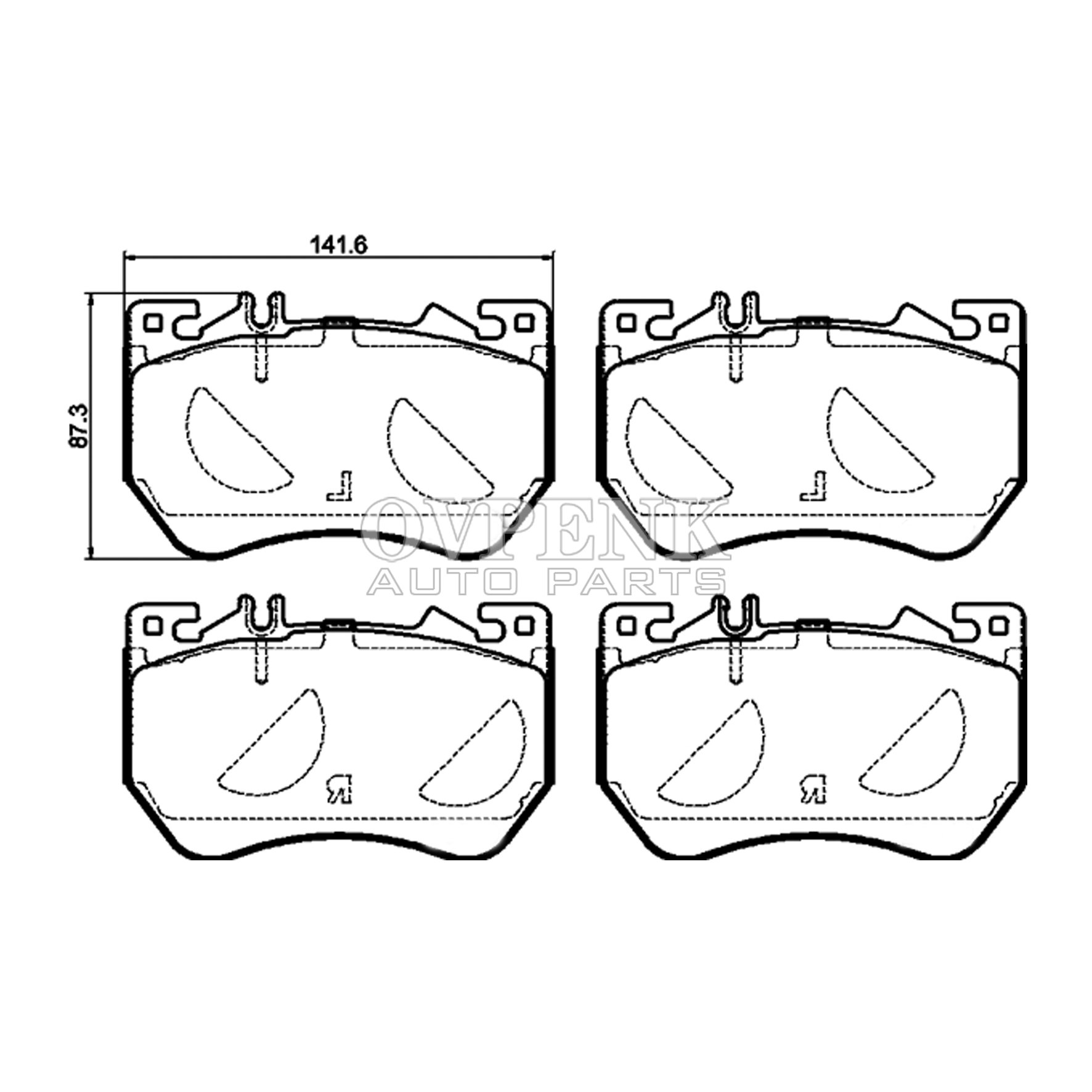 Front Brake Pad for MERCEDES BENZ C-CLASS (W206)2021- 0004210302 0004213802 D2456 Brake Systems China Car Spare Parts Brake Pads