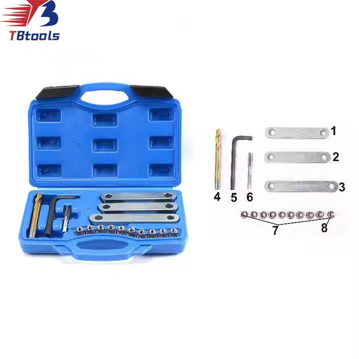 TBTOOLS Car Auto Caliper Guide Brake Thread Repair Kit VAG Ford Opel M9 x1.25mm Threading & Extractor Tool Werkzeuge Sets TB063