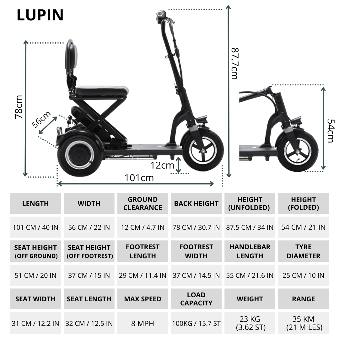 Lightweight Foldable New Mobility Electric Tricycle 3 Wheel Bike Bicycle Scooter