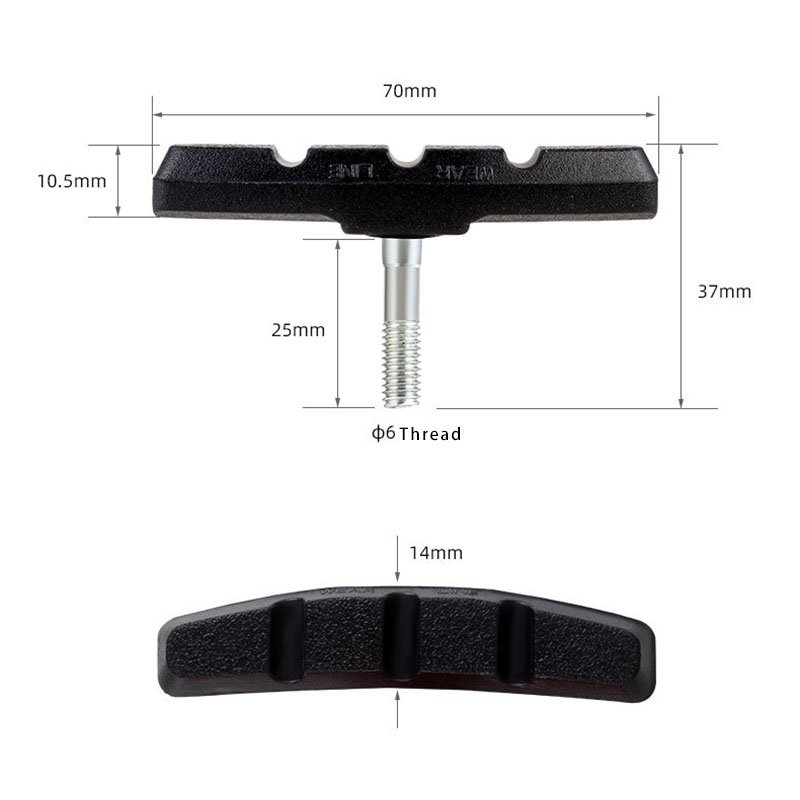 RANAGO Professional Bike Brake Shoes Set V-Shaped Vibration Absorption Premium Rubber Material City Bike Road Bike Mountain BMX