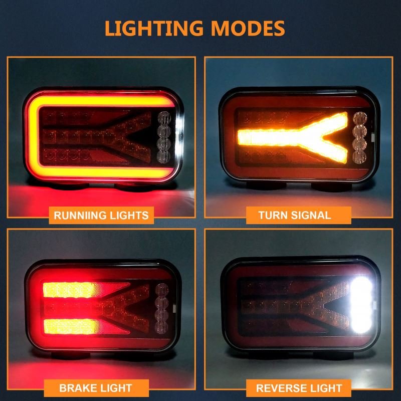 Magnetic Led Wireless Trailer Rear Lights Kit Rechargeable Brake Turn Indicator License Plate Lights Parking for Towing Caravans