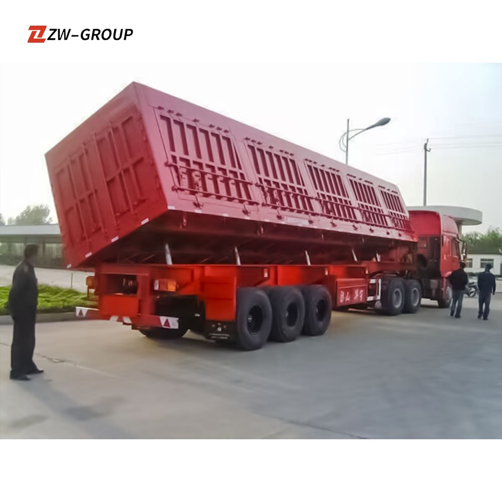 Hydraulic Side Dump Trailer New Used Dumper Truck 70 Ton 80 Ton Side Tipper Trailer Price
