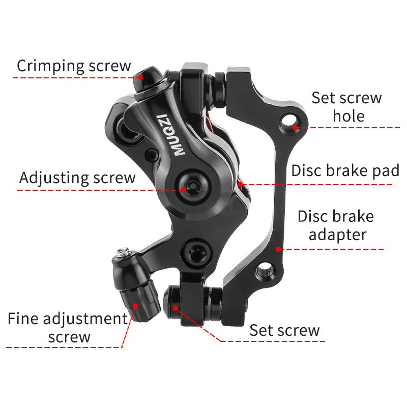 MUQZI MTB Road Bike Brake Calipers 140mm 160mm 180mm Bike Disc Brake Rotor With Brake Cable Kit